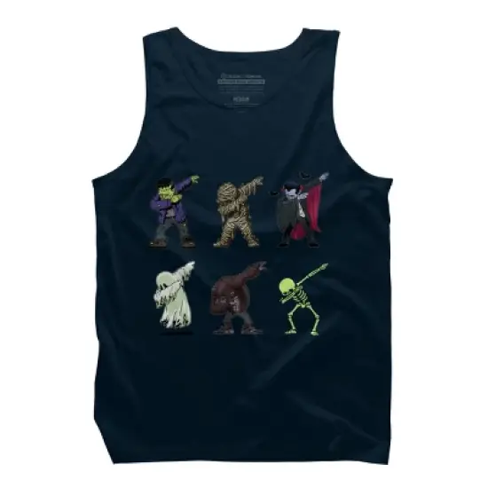 Men's Design By Humans Dabbing Halloween Creatures Skeleton Zombie Dab By vomaria Tank Top image {5}