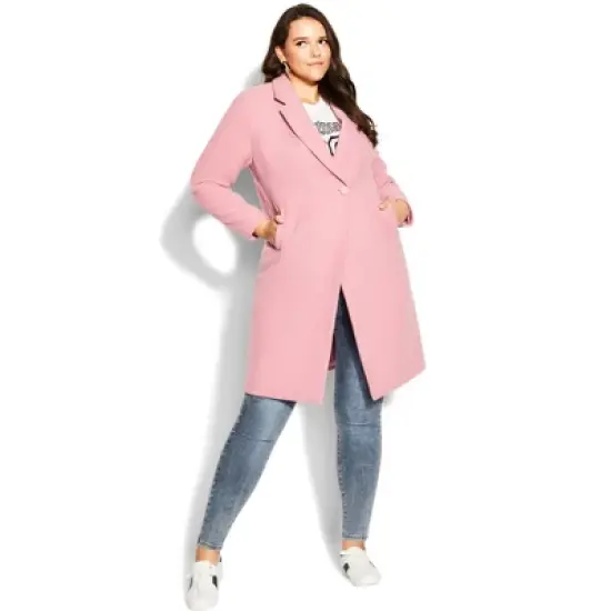 Women's Plus Size Effortless Chic Coat - blush | CITY CHIC image {3}