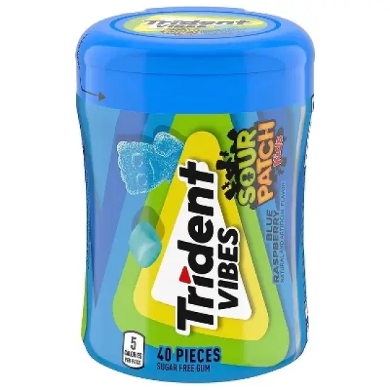 Trident Vibes Sour Patch Kids' Blue Raspberry Chewing Gum - 3.245oz image {1}