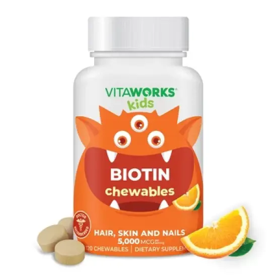 VitaWorks Biotin 5,000mcg - Chewables - 120 ct. image {3}