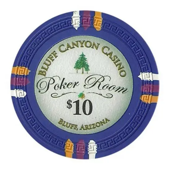 Slickblue 13.5-Gram Clay Poker Chips 25-Pack, Greek Key Mold, Casino Game Chips, Bluff Canyon Style, $1-$10K image {5}