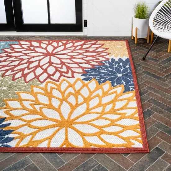 Minori Floral Indoor/Outdoor Runner Rug - JONATHAN Y image {2}