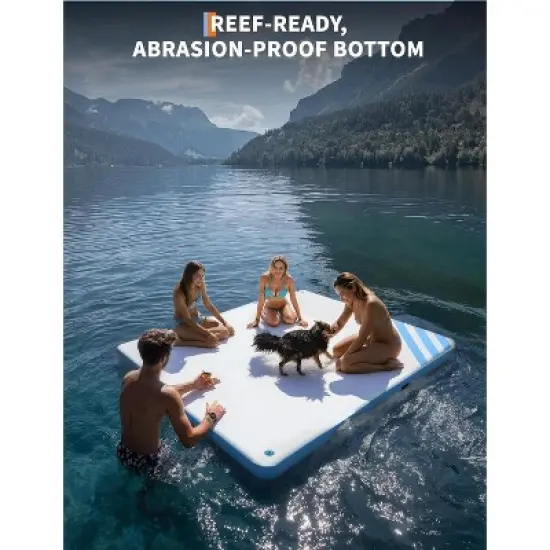 Acekool Inflatable Floating Dock Platform, Non-Slip Surface, Rope Ladder, Island Raft for Pool, Lake & Beach, Easy Connect, 3 Sizes image {3}