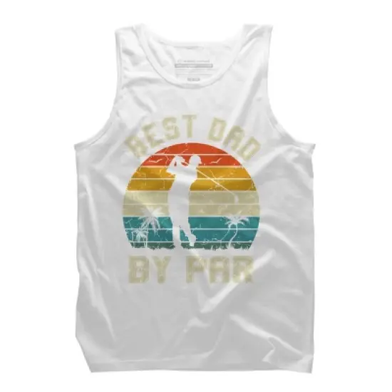 Men's Design By Humans Best Dad By Par Tropical Golf By Tank Top image {7}