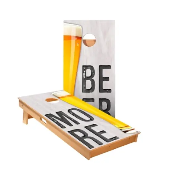 Skips Garage More Beer Cornhole Boards - ACA Star Series image {1}