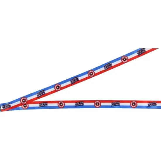 Captain America Lanyard Badge Holder with 1" Rubber Shield Pendant image {3}