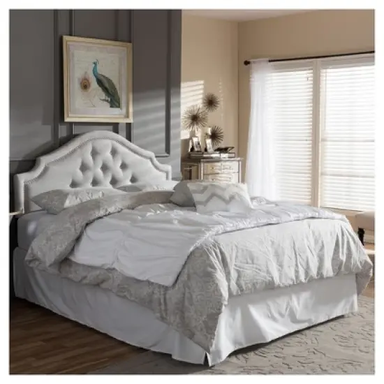 Cora Modern And Contemporary Fabric Upholstered Headboard - Baxton Studio image {3}