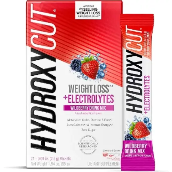 Hydroxycut Drink Mix, Wildberry Blast, 21 Travel-Size Packets, Zero Calories, Zero Sugar, Boost Metabolism, Burn Calories, Increase Energy image {6}