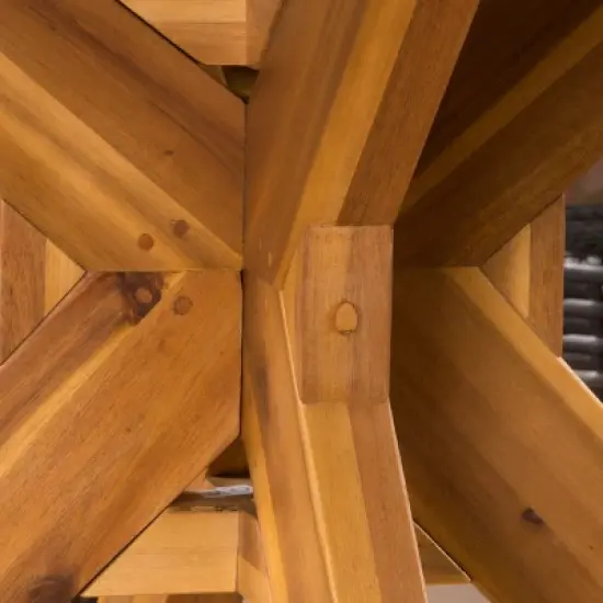 Natividad 5pc Acacia & Wicker Dining Set - Teak/Brown - Christopher Knight Home image {3}