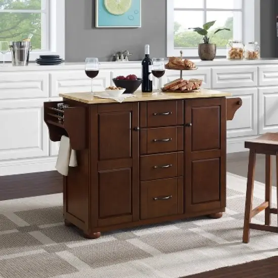 Eleanor Kitchen Island with Wood Top Natural - Crosley image {7}