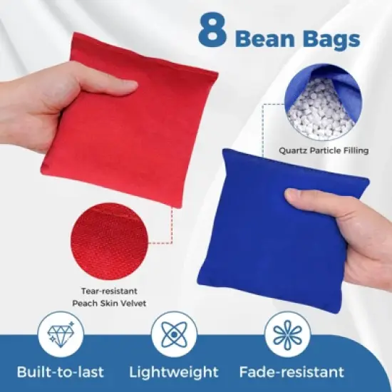 Costway 3 x 2 FT Cornhole Board Set with Foldable Legs & Side Handle 8 Bean Bags Included image {6}