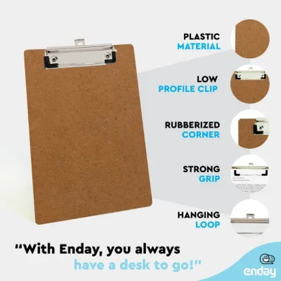 Small clipboards 6x9 A5 Clipboard with Low Profile Clip, Memo Size Hardboard Clip Board for Nursing, Office, Home or School Supplies - by Enday image {5}