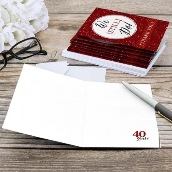 Big Dot of Happiness We Still Do - 40th Wedding Anniversary - Party Thank You Cards (8 count) image {3}