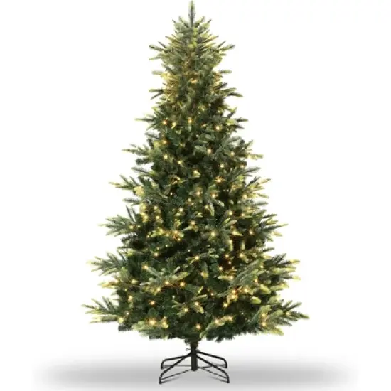 7.5ft Pre-Lit SlimChristmas Tree with 700Incandescent Lights - Artificial Pencil Xmas Tree with Metal Stand for Home, Office, Apartment Holiday Decor image {8}