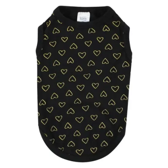 Luvable Friends Dog Pet Dog and Cats Cotton T-Shirts 2pk, Hearts Burgundy Floral image {4}