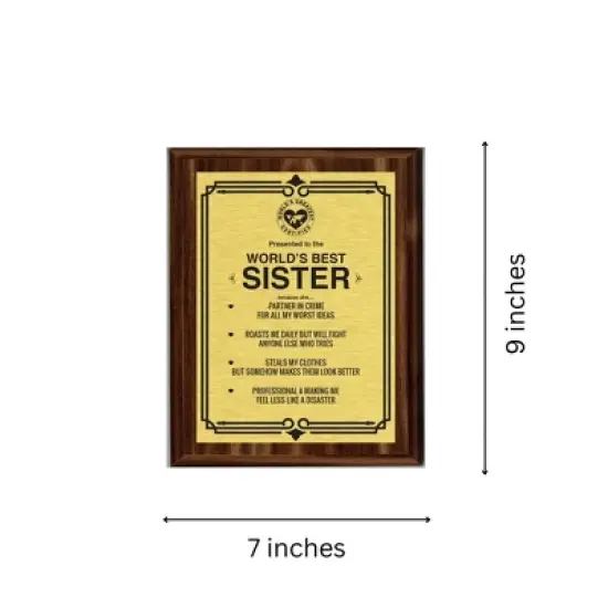 LEMONSODA Worlds Greatest Plaques (Best Sister in The World, Gold) image {3}