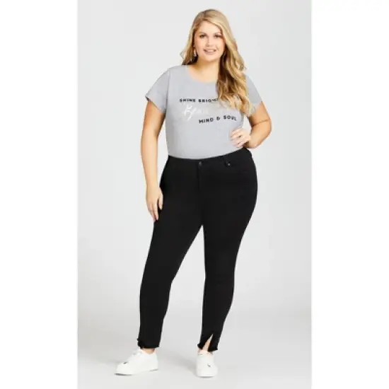 Women's Plus Size Split Jean Black - average | AVENUE image {7}