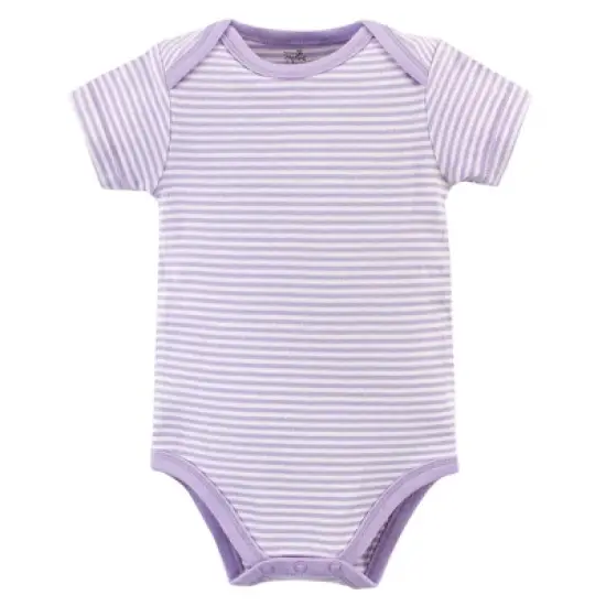 Touched by Nature Baby Girl Organic Cotton Bodysuits 5pk, Lavender image {4}