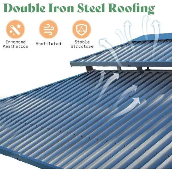 AMERLIFE Spruce Wood Gazebo with Storage Bar Counter image {6}