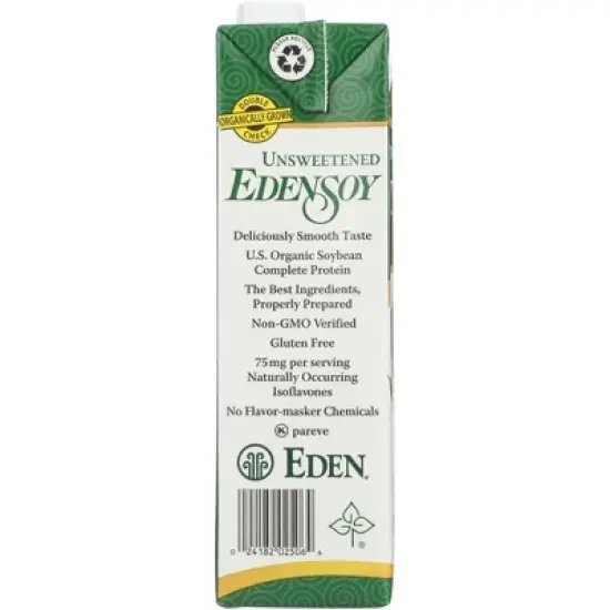 Eden Foods Unsweetened Organic Soymilk - Case of 12/32 oz image {3}