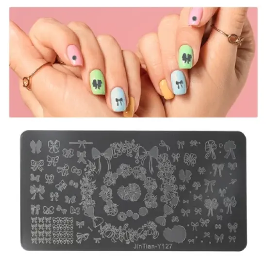 Unique Bargains Colorful Nail Art Stamp JinTian-Y127 Silver Tone 1 Pc image {2}
