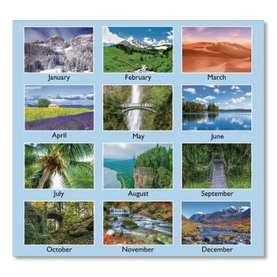 Scenic Monthly Wall Calendar, Landscape Photography, 15.5 x 22.75, White/Multicolor Sheets, 12-Month (Jan-Dec): 2026 image {2}