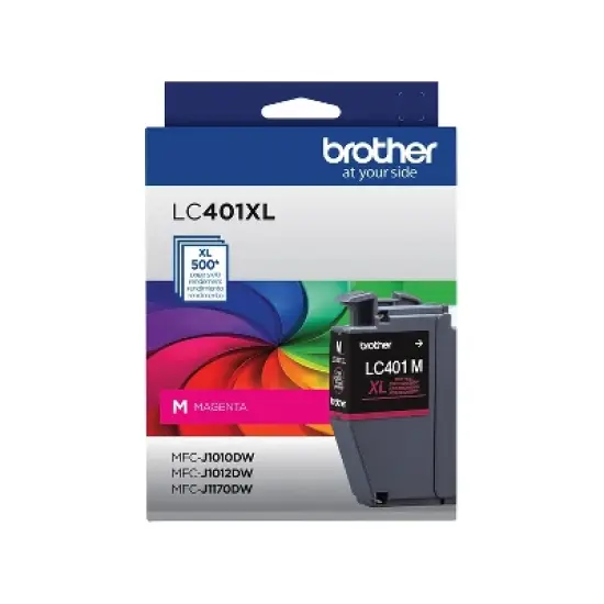 Brother LC401 Magenta High Yield Ink Cartridge Prints Up to 500 Pages (LC401XLMS) image {1}