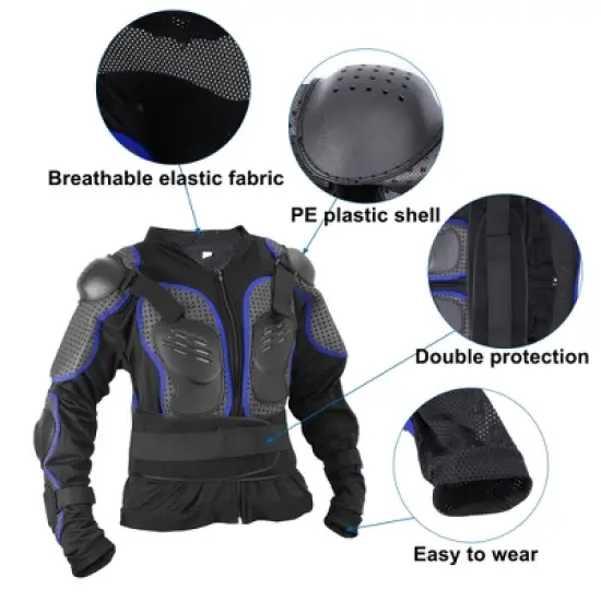 Unique Bargains Dirt Bike Motorcycle Riding Protective Full Body Armor Thorax Back Backbone Protector for Off-Road Cycling Blue Size L image {2}