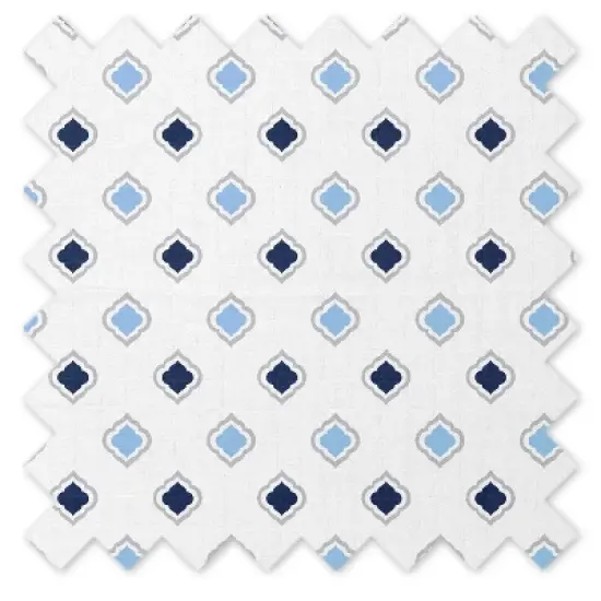 Bacati - Moroccan Tiles Blue/Gray Muslin 4 pc set of Bibs & Burp Cloths Set image {3}