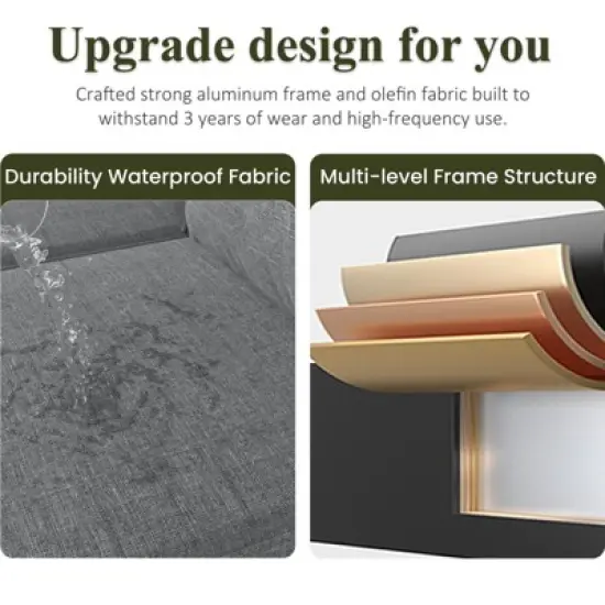 LayinSun 7 Pieces Aluminum Outdoor Patio Furniture Set with Fire Pit Table, Outside Metal Patio Conversation Sets with Deep Seating and Thick Cushions image {4}