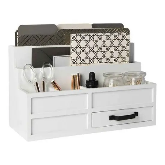 Blu Monaco Wood Mail Organizer with Drawer & Pen Holder image {11}