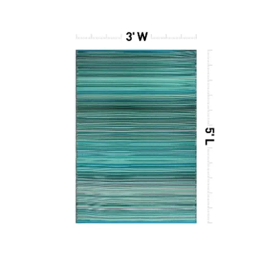 World Rug Gallery Contemporary Stripe Reversible Plastic Outdoor Rugs image {11}