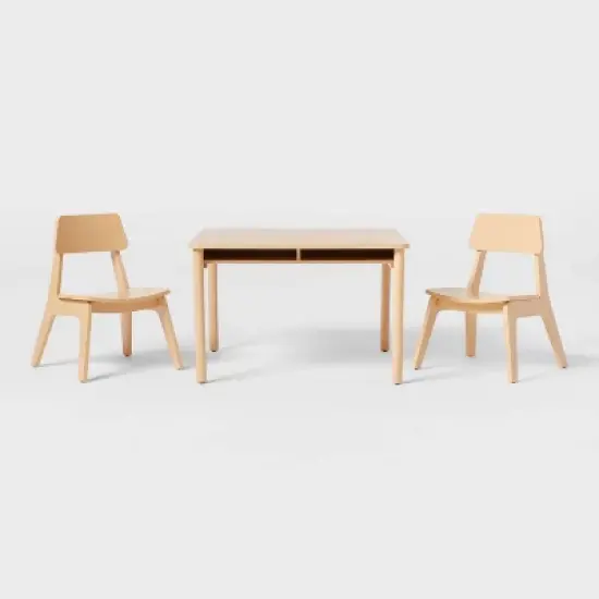 Natural Wood 2pc Kids' Activity Table and Chairs Set - Pillowfort&trade; image {6}