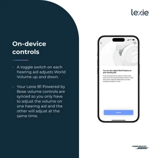 Lexie B1 OTC Hearing Aids Powered by Bose - Self-fitting OTC Hearing Aids for Adults and Seniors| Replaceable Batteries (Light Gray) image {9}