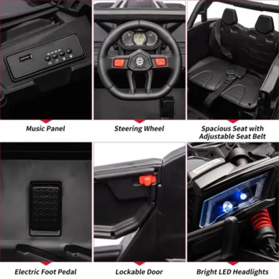 24V 2 Seater Ride on UTV Car, Electric Vehicle, Battery Powerd Electric Off-Road UTV Car w/Remote Control image {1}