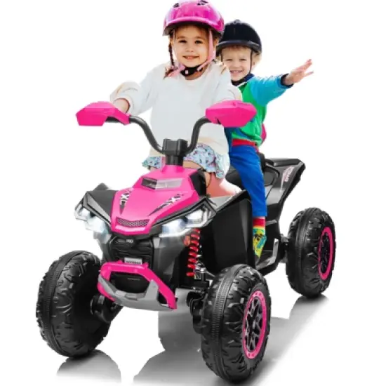 JOYRACER 24V Kids Ride on Toys ATV 4 Wheeler, 2 Seater 800W Motor for Big Kids, 7Ah Battery Powered Electric Vehicle Quad w/Kneepads, Bluetooth image {12}