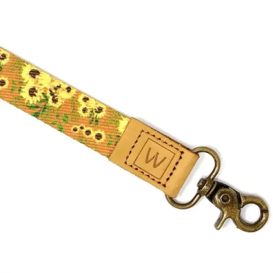 Wrapables Lanyard Keychain and ID Badge Holder, Sunflowers Tan image {1}
