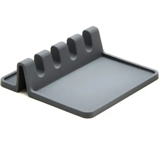 Cheer Collection Heat Resistant Spoon Rest (Gray) image {6}