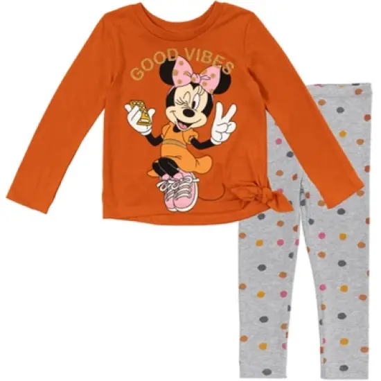 Disney Minnie Mouse Mickey Mouse T-Shirt and Leggings Outfit Set Infant to Big Kid image {14}