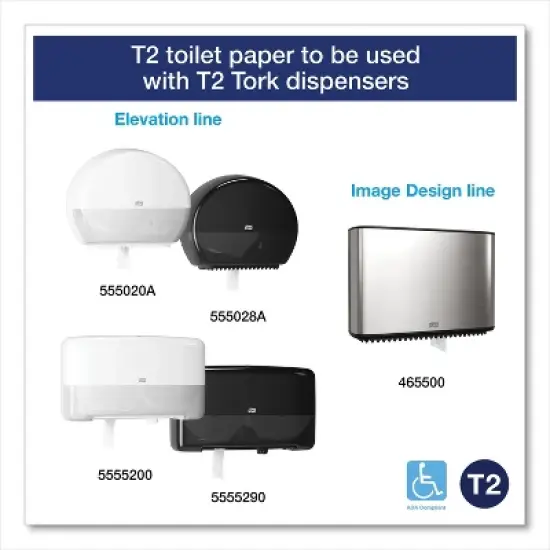 Tork Advanced Jumbo Bath Tissue, Septic Safe, 2-Ply, 3.48" x 751 ft, White, 12 Rolls/Carton image {3}