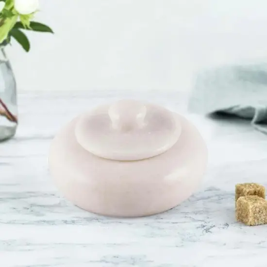 Inox Artisans Salero Marble Salt Cellar with Lid image {4}