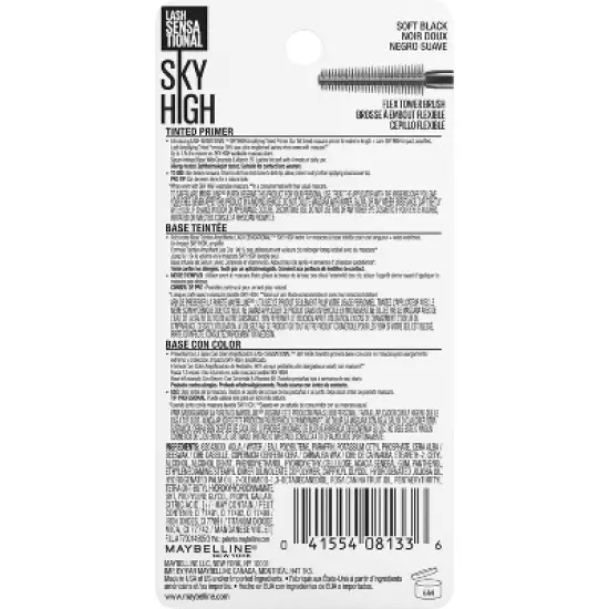 Maybelline Lash Sensational Sky High Tinted Primer Mascara - 810 Soft Black - 0.26 fl oz image {8}