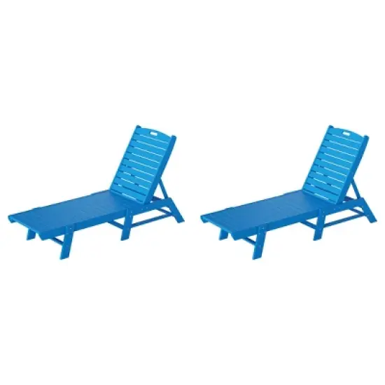 WestinTrends Poly Reclining Outdoor Patio Chaise Lounge Chair Adjustable (Set of 2) image {17}