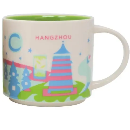 Starbucks You Are Here Series Hangzhou Ceramic Mug, 14 Oz image {3}