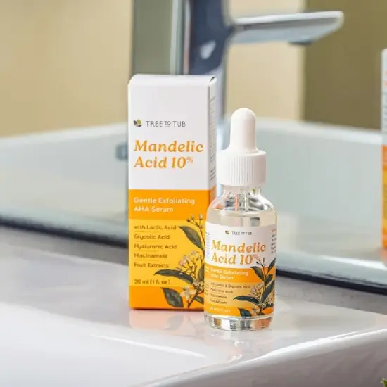 Tree To Tub Mandelic Acid Serum - 10% Gentle Exfoliating AHA Serum - Lactic & Glycolic Acid for Smoother Skin - Vegan Skincare for Men & Women image {7}