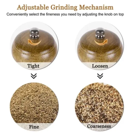 Unique Bargains Kitchen Hand Crank Twist Spice Salt Mill Grinder Shaker Wood Color image {5}