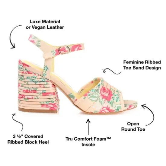 Journee Collection Womens Charmaine Tru Comfort Foam Layered Block Heel Sandals image {7}