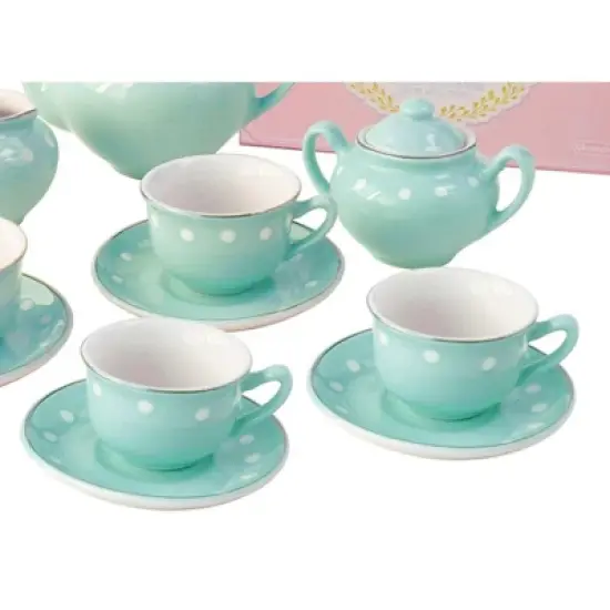 Porcelain Tea Set Mint - Bright Stripes image {2}