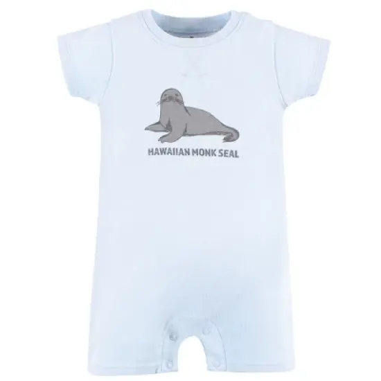 Touched by Nature Unisex Baby Organic Cotton Rompers, Endangered Seal image {2}