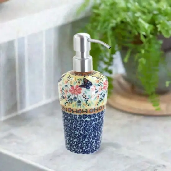 Blue Rose Polish Pottery B009 Manufaktura Soap Dispenser image {1}